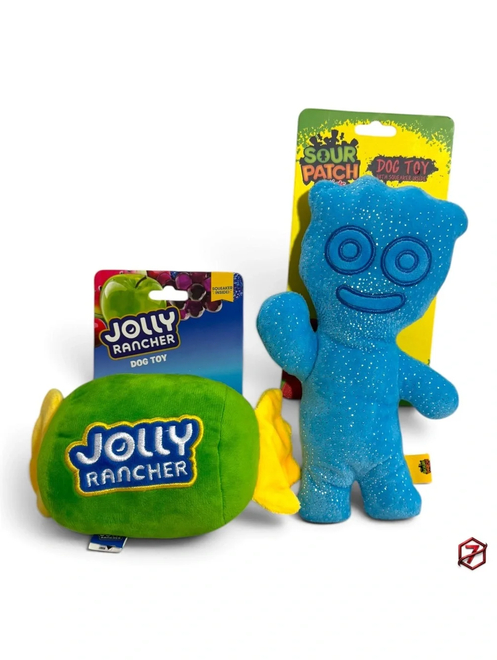 Jolly Rancher & Sour Patch Kids Dog Toy 2-Piece Plush Squeaker Bundle New
